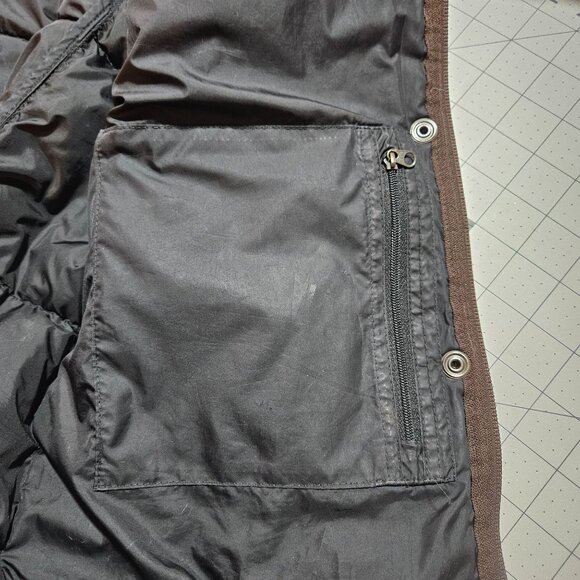 VTG The North Face Womens Long Puffer Coat L/G Brown Nylon Down Winter Jacket - Picture 16 of 16